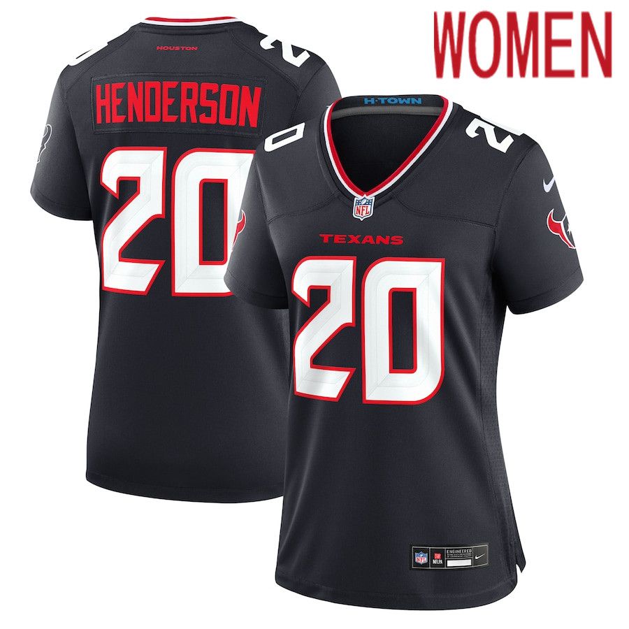 Women Houston Texans 20 C.J. Henderson Nike Navy Team Game NFL Jersey